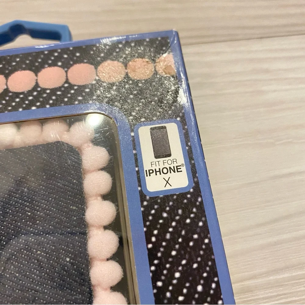 iPhone X Denim Pom Pom “Be Your Own Kind Of Beautiful” Phone Case